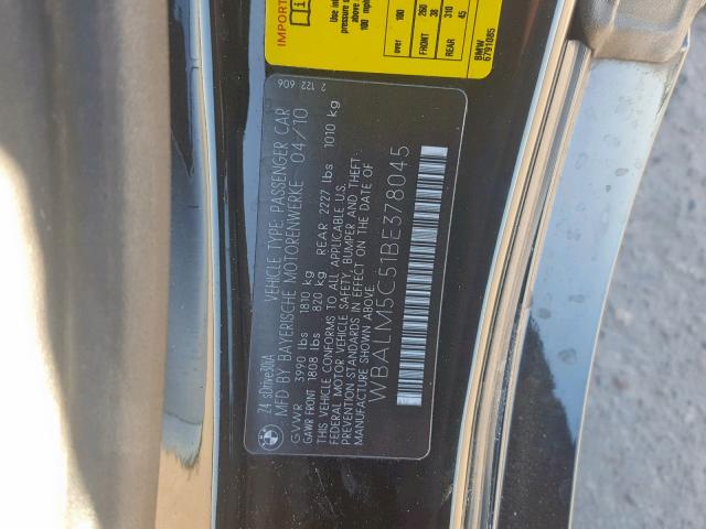 WBALM5C51BE378045 - 2011 BMW Z4 SDRIVE3 SILVER photo 10