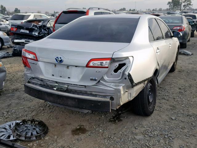 4T1BD1FK9CU038251 - 2012 TOYOTA CAMRY HYBR SILVER photo 4