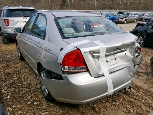 KNAFE121785520134 - 2008 KIA SPECTRA EX SILVER photo 3