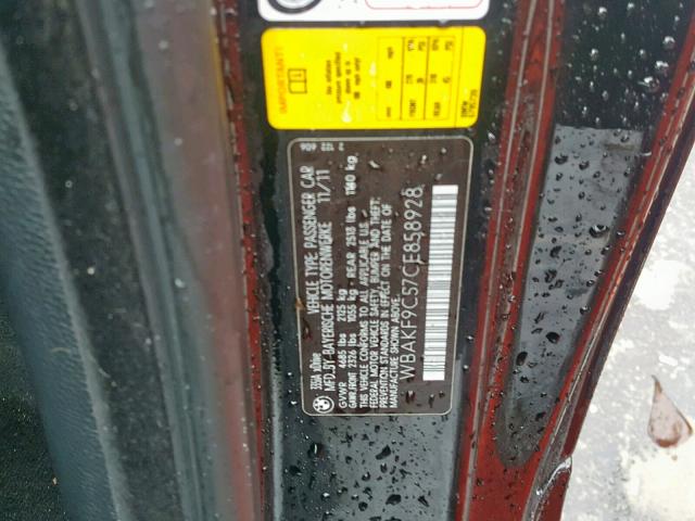 WBAKF9C57CE858928 - 2012 BMW 335 XI BLACK photo 10