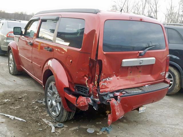 1D8GU58657W725076 - 2007 DODGE NITRO R/T RED photo 3