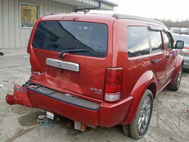 1D8GU58657W725076 - 2007 DODGE NITRO R/T RED photo 4