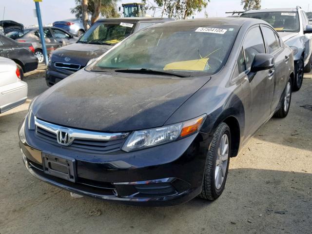 19XFB2F84CE382512 - 2012 HONDA CIVIC EX Černá fotografie 2