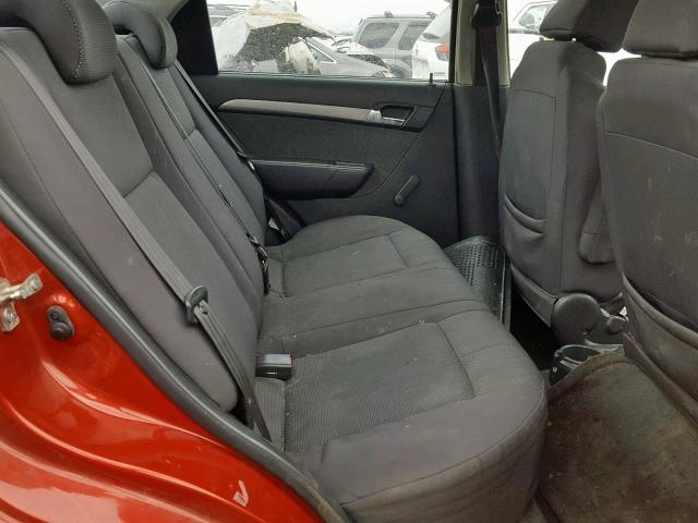 KL1TD56E79B645710 - 2009 CHEVROLET AVEO LS RED photo 6
