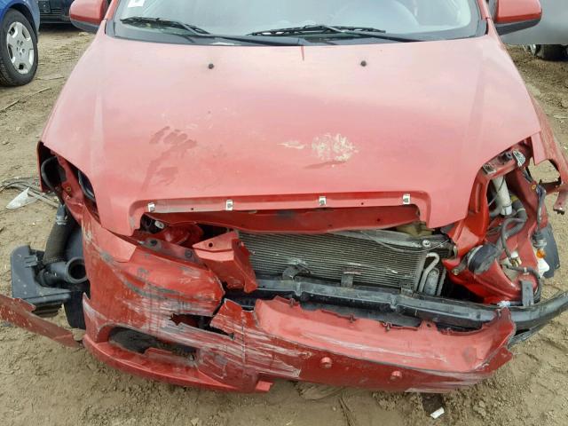KL1TD56E79B645710 - 2009 CHEVROLET AVEO LS RED photo 7