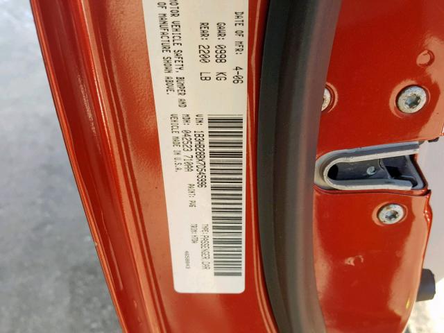 1B3HB28BX7D545996 - 2007 DODGE CALIBER ORANGE photo 10