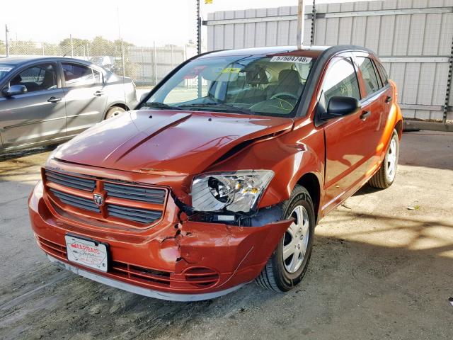 1B3HB28BX7D545996 - 2007 DODGE CALIBER ORANGE photo 2