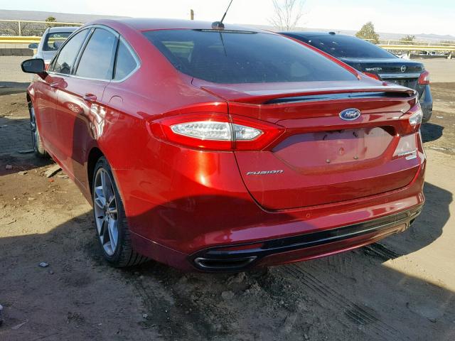 3FA6P0K96ER111148 - 2014 FORD FUSION TIT RED photo 3