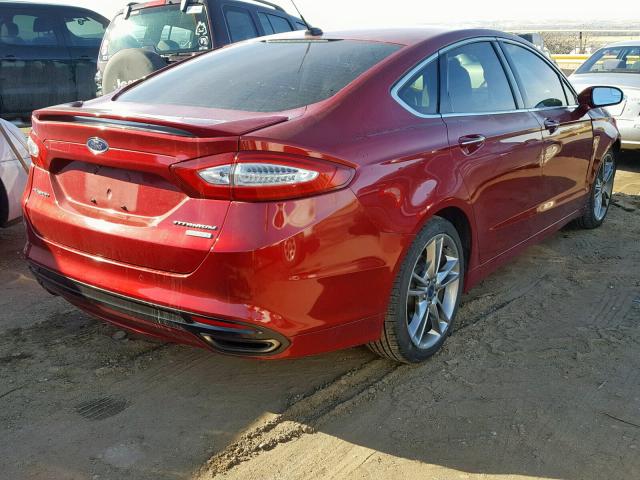 3FA6P0K96ER111148 - 2014 FORD FUSION TIT RED photo 4