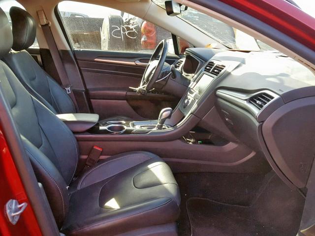 3FA6P0K96ER111148 - 2014 FORD FUSION TIT RED photo 5