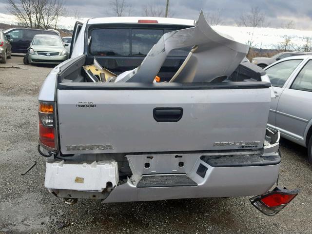 2HJYK16247H501910 - 2007 HONDA RIDGELINE GRAY photo 9