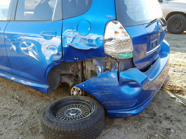 JHMGD37678S010554 - 2008 HONDA FIT SPORT BLUE photo 9