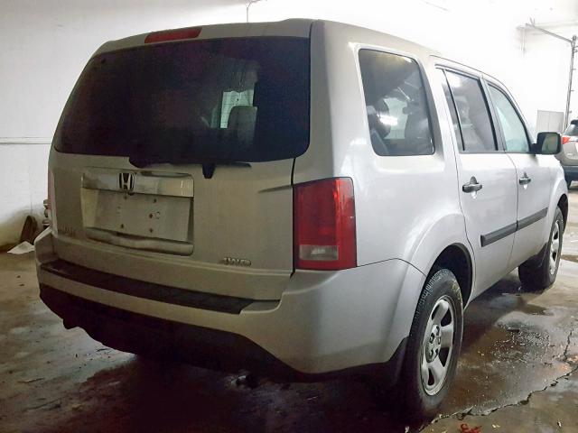 5FNYF4H28DB086082 - 2013 HONDA PILOT LX SILVER photo 4