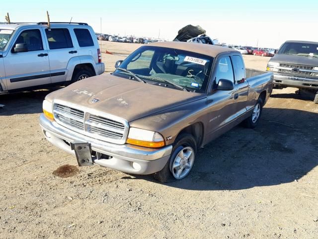 1B7GL22NXYS759913 - 2000 DODGE DAKOTA BROWN photo 2