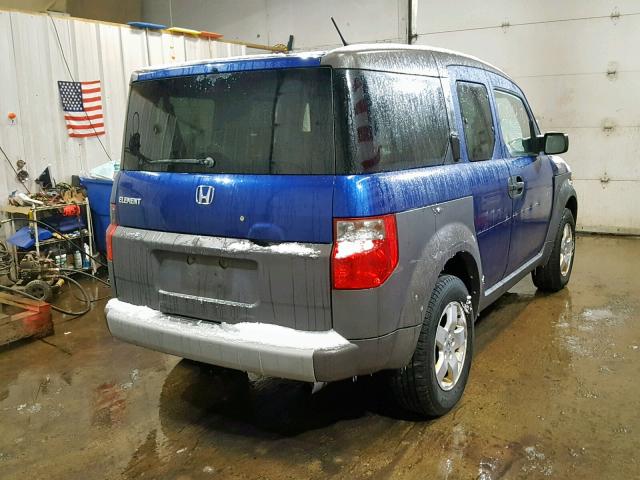 5J6YH28684L039319 - 2004 HONDA ELEMENT EX BLUE photo 4