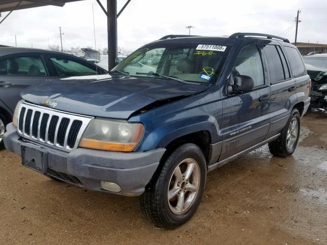 1J4GW48N42C210178 - 2002 JEEP GRAND CHER BLUE photo 2