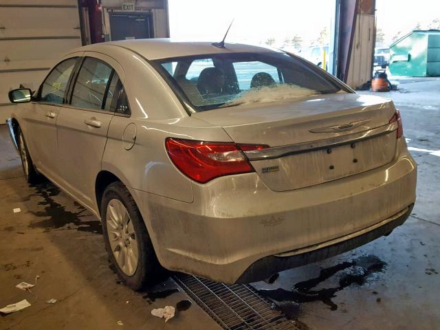 1C3CCBAG9CN163754 - 2012 CHRYSLER 200 LX SILVER photo 3