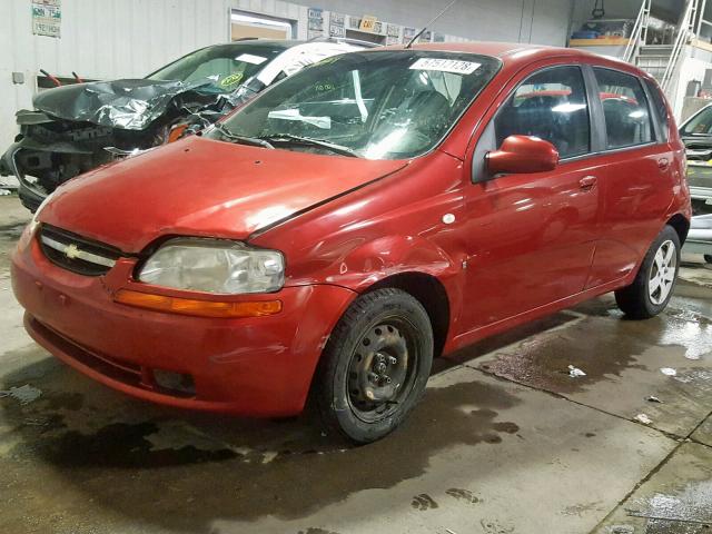 KL1TD66627B786275 - 2007 CHEVROLET AVEO BASE წითელი ფოტო 2