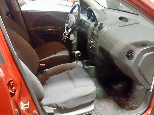 KL1TD66627B786275 - 2007 CHEVROLET AVEO BASE წითელი ფოტო 5