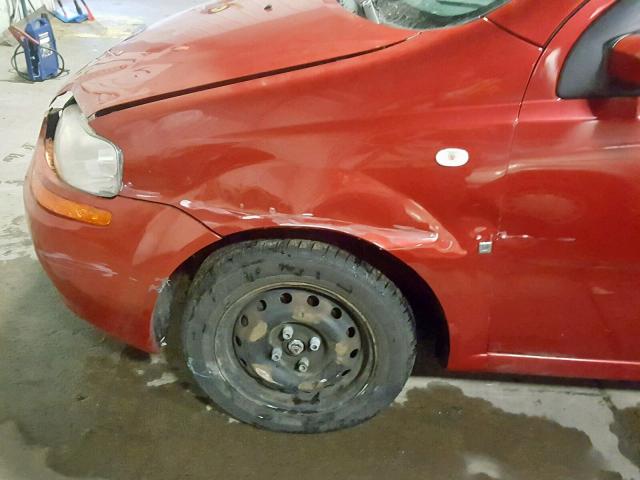 KL1TD66627B786275 - 2007 CHEVROLET AVEO BASE წითელი ფოტო 9