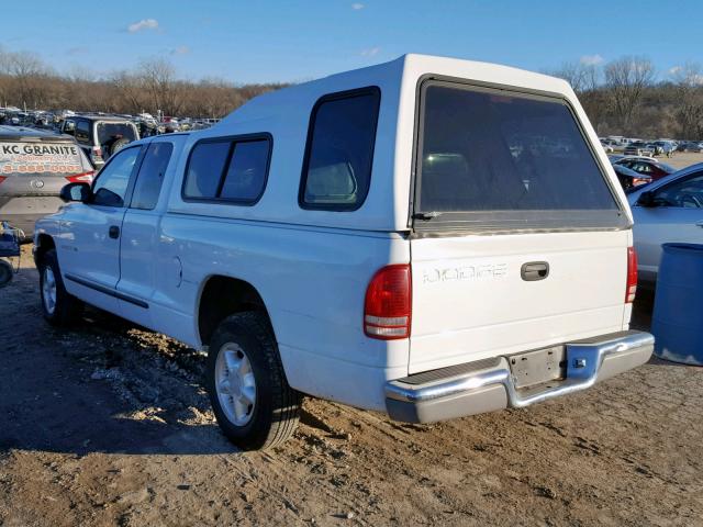 1B7GL23X1VS266584 - 1997 DODGE DAKOTA WHITE photo 3