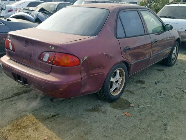 1NXBR12E7WZ074171 - 1998 TOYOTA COROLLA VE BURGUNDY photo 4