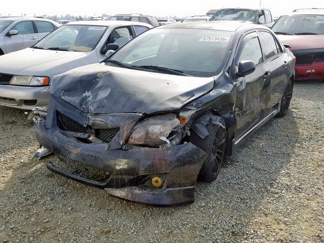 1NXBE40E49Z065061 - 2009 TOYOTA COROLLA XR BLACK photo 2