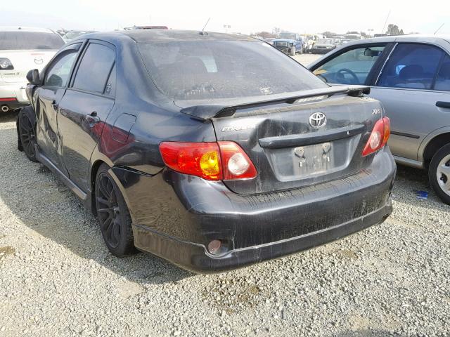 1NXBE40E49Z065061 - 2009 TOYOTA COROLLA XR BLACK photo 3