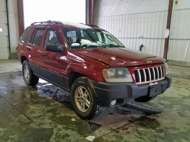 1J4GW48N34C329536 - 2004 JEEP GRAND CHER MAROON photo 1