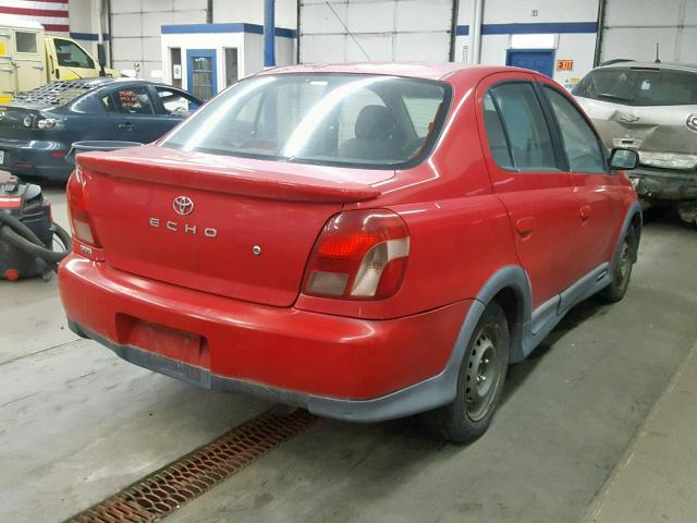 JTDBT123110139648 - 2001 TOYOTA ECHO RED photo 4