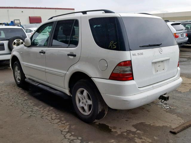 4JGAB54E1YA161251 - 2000 MERCEDES-BENZ ML 320 WHITE photo 3