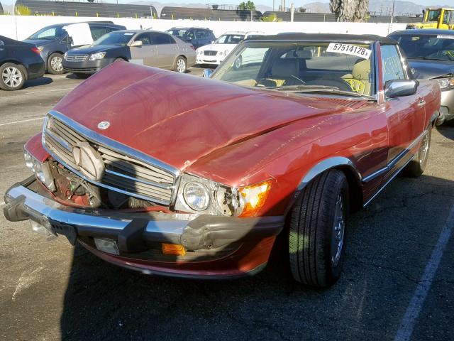 WDBBA48D1KA094826 - 1989 MERCEDES-BENZ 560 SL RED photo 2