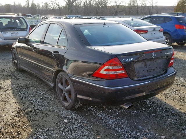 WDBRF40J05A706262 - 2005 MERCEDES-BENZ C 230K SPO BLACK photo 3