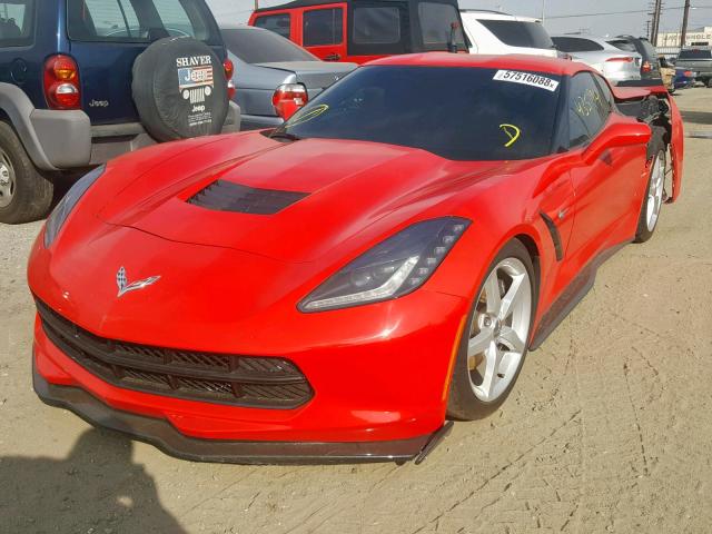 1G1YA2D74E5107266 - 2014 CHEVROLET CORVETTE S RED photo 2