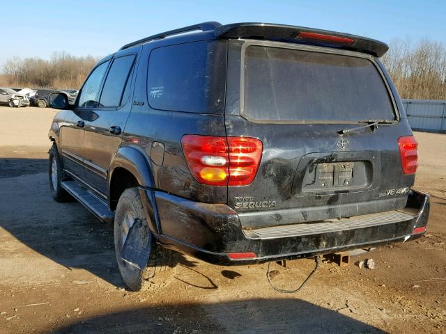 5TDBT48A52S125824 - 2002 TOYOTA SEQUOIA LI BLACK photo 3