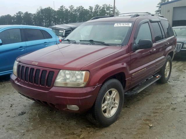 1J4GW68N7XC664282 - 1999 JEEP GRAND CHER BURGUNDY photo 2