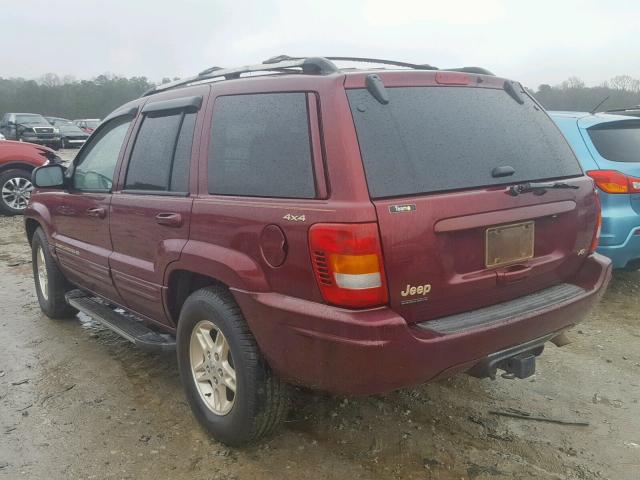 1J4GW68N7XC664282 - 1999 JEEP GRAND CHER BURGUNDY photo 3