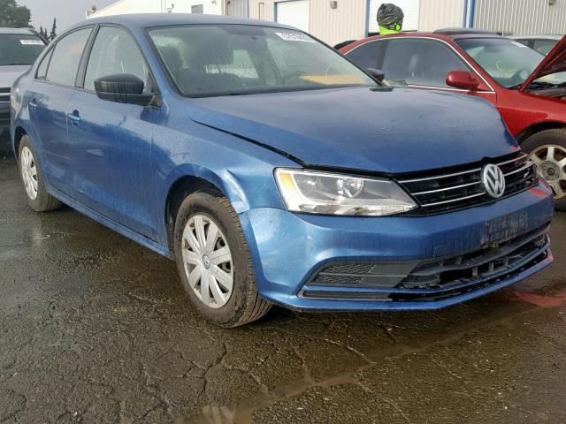 3VW1K7AJ2FM293515 - 2015 VOLKSWAGEN JETTA BASE Կապույտ լուսանկար 1