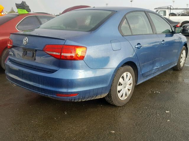 3VW1K7AJ2FM293515 - 2015 VOLKSWAGEN JETTA BASE Կապույտ լուսանկար 4
