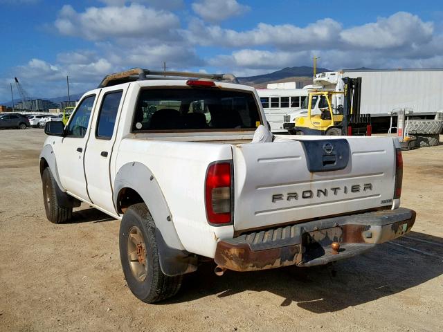 1N6ED27T81C389179 - 2001 NISSAN FRONTIER C WHITE photo 3