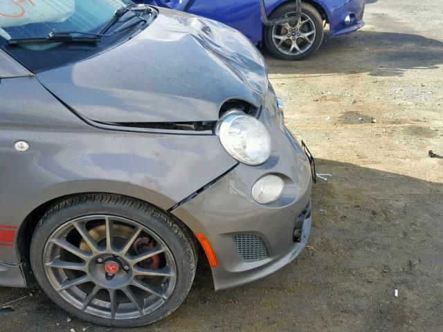 3C3CFFFH6DT750446 - 2013 FIAT 500 ABARTH GRAY photo 9