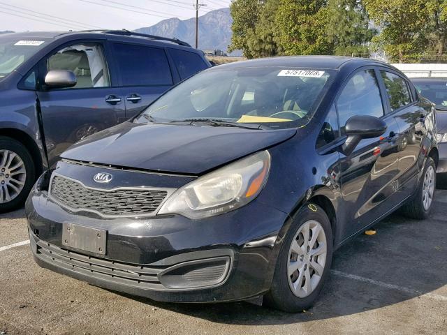 KNADM4A3XE6350842 - 2014 KIA RIO LX BLACK photo 2