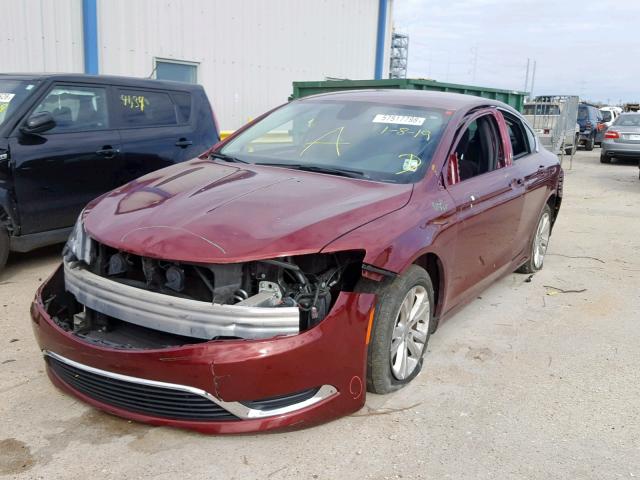 1C3CCCAB3GN159649 - 2016 CHRYSLER 200 LIMITE RED photo 2