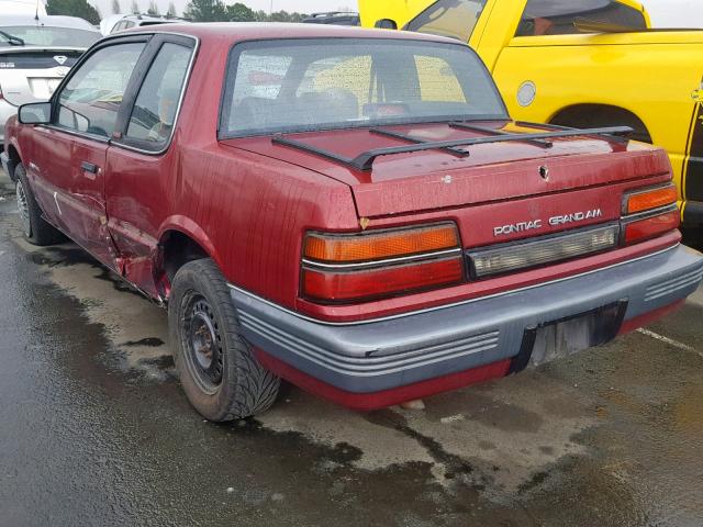 1G2NE14DXKC810610 - 1989 PONTIAC GRAND AM L RED photo 3