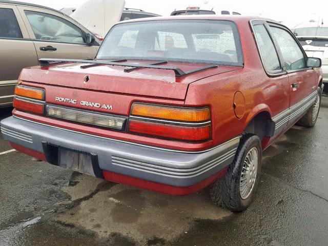 1G2NE14DXKC810610 - 1989 PONTIAC GRAND AM L RED photo 4