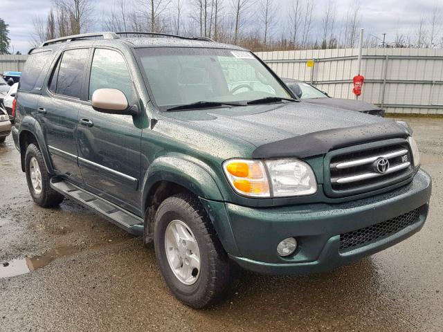 5TDBT48A31S001386 - 2001 TOYOTA SEQUOIA LI GREEN photo 1