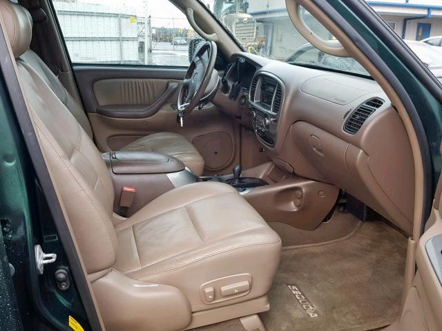 5TDBT48A31S001386 - 2001 TOYOTA SEQUOIA LI GREEN photo 5