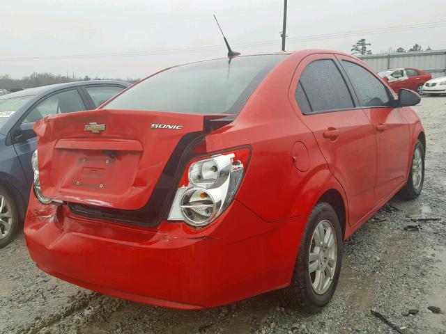 1G1JB5SH4C4187103 - 2012 CHEVROLET SONIC LS 红色 照片 4