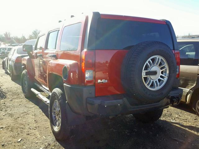 5GTDN136968106619 - 2006 HUMMER H3 RED photo 3