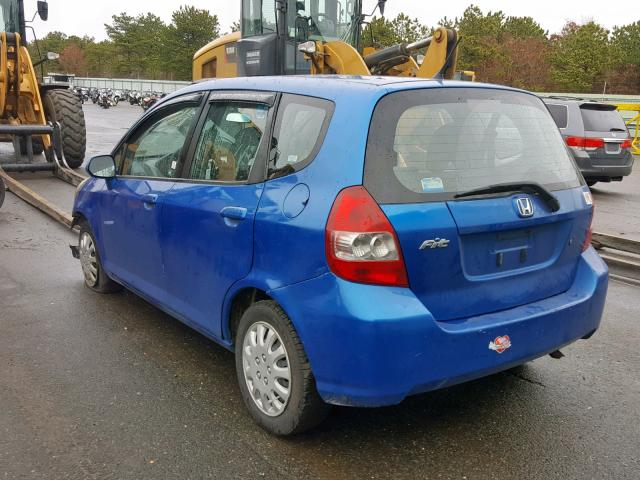 JHMGD38447S053583 - 2007 HONDA FIT BLUE photo 3